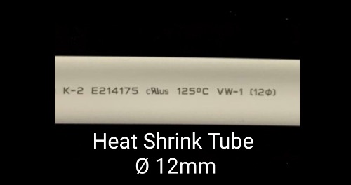 Heat Shrink Tube ø12mm 100m/roll White